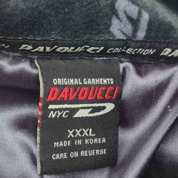 Vtg Davoucci Jacket Men 3XL Heavy Polyester Hip Hop Oversized Baggy Embroidered - Picture 5 of 8
